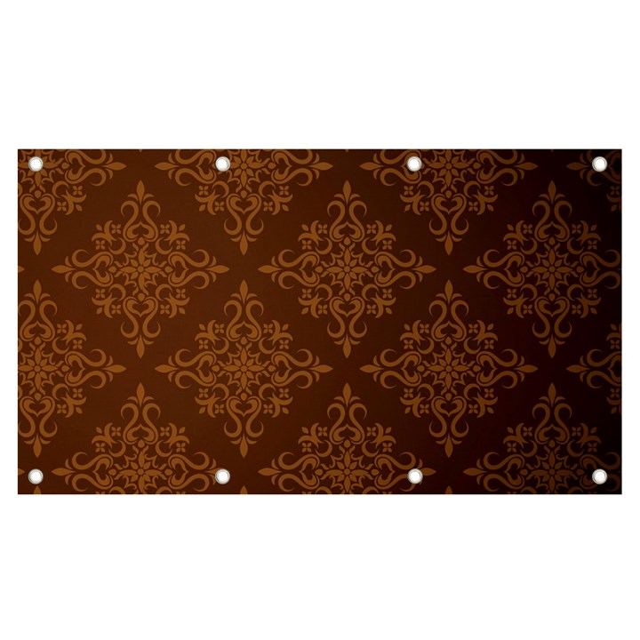 Brown Floral Pattern Floral Vintage Pattern, Brown Vintage Banner and Sign 7  x 4 