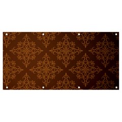 Brown Floral Pattern Floral Vintage Pattern, Brown Vintage Banner And Sign 8  X 4  by nateshop