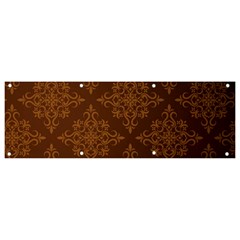 Brown Floral Pattern Floral Vintage Pattern, Brown Vintage Banner And Sign 9  X 3  by nateshop