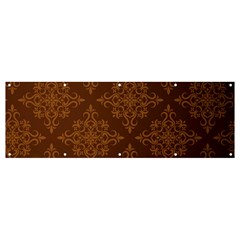 Brown Floral Pattern Floral Vintage Pattern, Brown Vintage Banner And Sign 12  X 4  by nateshop