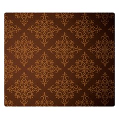 Brown Floral Pattern Floral Vintage Pattern, Brown Vintage Premium Plush Fleece Blanket (small) by nateshop