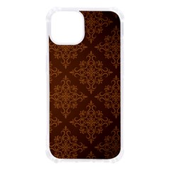 Brown Floral Pattern Floral Vintage Pattern, Brown Vintage Iphone 13 Tpu Uv Print Case by nateshop