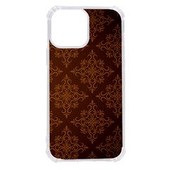 Brown Floral Pattern Floral Vintage Pattern, Brown Vintage Iphone 13 Pro Max Tpu Uv Print Case