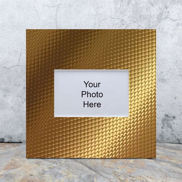 Gold, Golden Background ,aesthetic White Box Photo Frame 4  x 6 