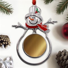 Gold, Golden Background ,aesthetic Metal Snowman Ornament by nateshop