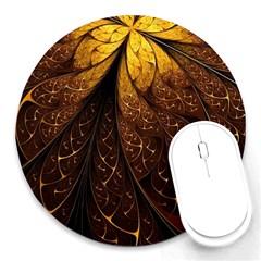 Gold, Golden Background Round Mousepad by nateshop