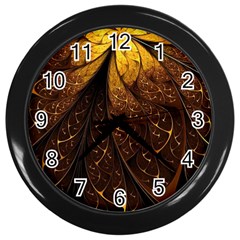 Gold, Golden Background Wall Clock (black) by nateshop