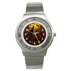 Gold, Golden Background Stainless Steel Watch by nateshop