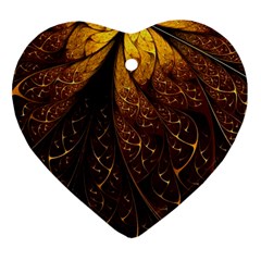 Gold, Golden Background Heart Ornament (two Sides)