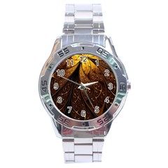 Gold, Golden Background Stainless Steel Analogue Watch by nateshop