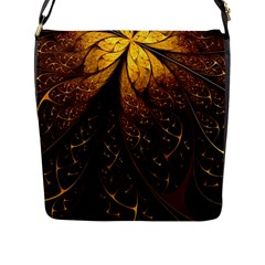 Gold, Golden Background Flap Closure Messenger Bag (l) by nateshop