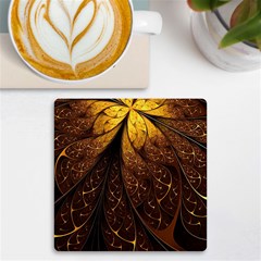 Gold, Golden Background Uv Print Square Tile Coaster  by nateshop