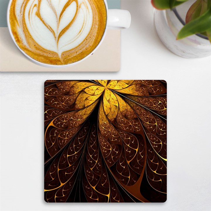 Gold, Golden Background UV Print Square Tile Coaster 