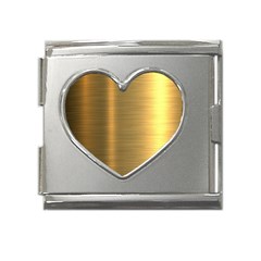 Golden Textures Polished Metal Plate, Metal Textures Mega Link Heart Italian Charm (18mm) by nateshop