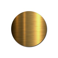 Golden Textures Polished Metal Plate, Metal Textures Rubber Round Coaster (4 Pack) by nateshop