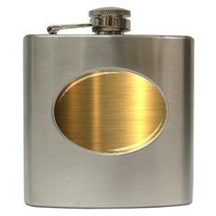 Golden Textures Polished Metal Plate, Metal Textures Hip Flask (6 Oz) by nateshop