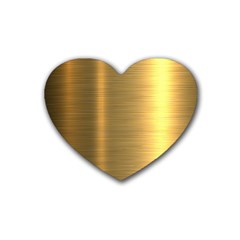 Golden Textures Polished Metal Plate, Metal Textures Rubber Coaster (heart) by nateshop