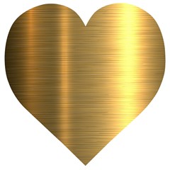 Golden Textures Polished Metal Plate, Metal Textures Wooden Puzzle Heart by nateshop