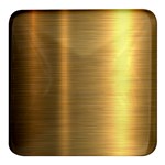 Golden Textures Polished Metal Plate, Metal Textures Square Glass Fridge Magnet (4 pack) Front