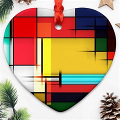 Multicolored Retro Abstraction, Lines Retro Background, Multicolored Mosaic Ornament (heart) by nateshop