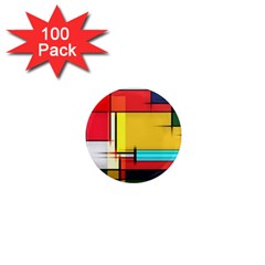 Multicolored Retro Abstraction, Lines Retro Background, Multicolored Mosaic 1  Mini Magnets (100 Pack)  by nateshop