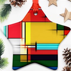 Multicolored Retro Abstraction, Lines Retro Background, Multicolored Mosaic Ornament (star) by nateshop