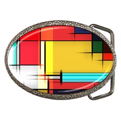 Multicolored Retro Abstraction, Lines Retro Background, Multicolored Mosaic Belt Buckles by nateshop