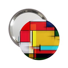 Multicolored Retro Abstraction, Lines Retro Background, Multicolored Mosaic 2 25  Handbag Mirrors by nateshop