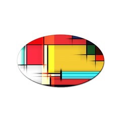 Multicolored Retro Abstraction, Lines Retro Background, Multicolored Mosaic Sticker (oval) by nateshop