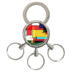 Multicolored Retro Abstraction%2 3-ring Key Chain by nateshop