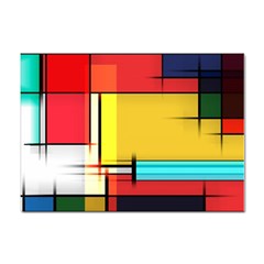 Multicolored Retro Abstraction, Lines Retro Background, Multicolored Mosaic Sticker A4 (10 Pack) by nateshop