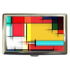 Multicolored Retro Abstraction, Lines Retro Background, Multicolored Mosaic Cigarette Money Case by nateshop