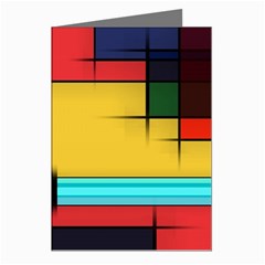 Multicolored Retro Abstraction, Lines Retro Background, Multicolored Mosaic Greeting Cards (pkg Of 8) by nateshop