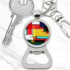 Multicolored Retro Abstraction, Lines Retro Background, Multicolored Mosaic Bottle Opener Key Chain by nateshop