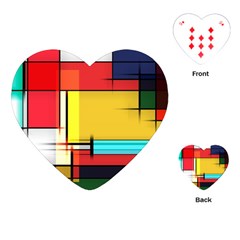 Multicolored Retro Abstraction, Lines Retro Background, Multicolored Mosaic Playing Cards Single Design (heart) by nateshop