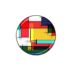 Multicolored Retro Abstraction, Lines Retro Background, Multicolored Mosaic Hat Clip Ball Marker (10 Pack)