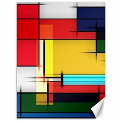 Multicolored Retro Abstraction, Lines Retro Background, Multicolored Mosaic Canvas 36  X 48  by nateshop