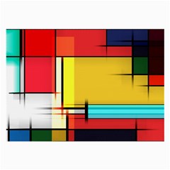 Multicolored Retro Abstraction, Lines Retro Background, Multicolored Mosaic Large Glasses Cloth (2 Sides) by nateshop