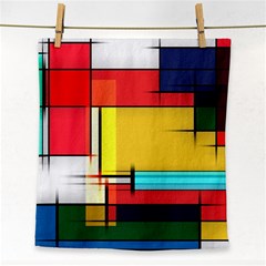 Multicolored Retro Abstraction, Lines Retro Background, Multicolored Mosaic Face Towel by nateshop