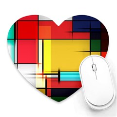 Multicolored Retro Abstraction%2 Heart Mousepad by nateshop