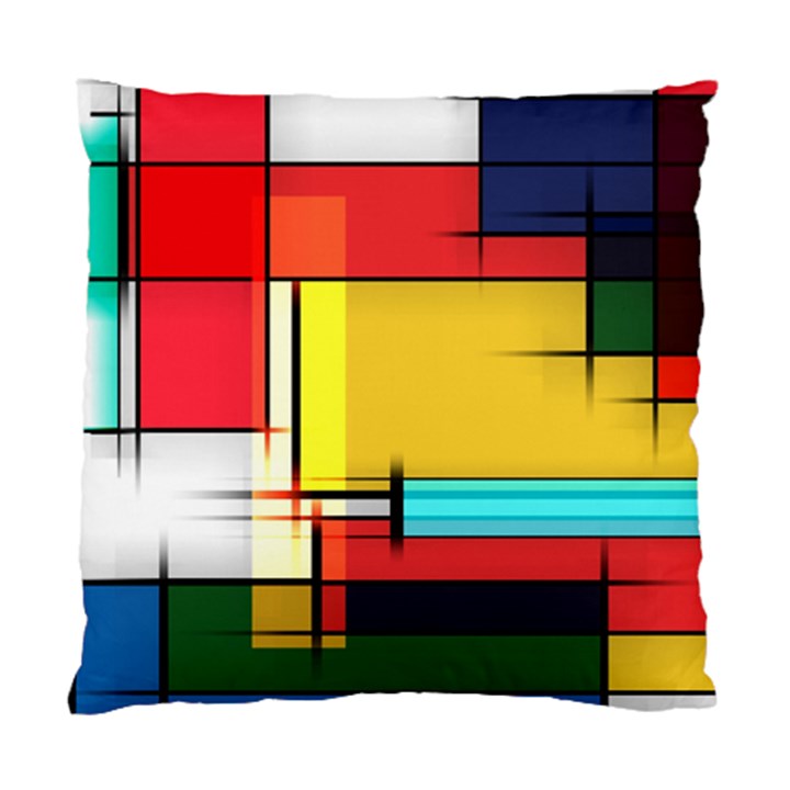 Multicolored Retro Abstraction, Lines Retro Background, Multicolored Mosaic Standard Cushion Case (Two Sides)