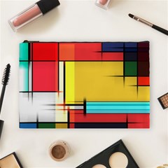 Multicolored Retro Abstraction, Lines Retro Background, Multicolored Mosaic Cosmetic Bag (large) by nateshop