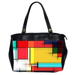 Multicolored Retro Abstraction%2 Oversize Office Handbag (2 Sides) by nateshop