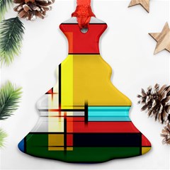 Multicolored Retro Abstraction, Lines Retro Background, Multicolored Mosaic Ornament (christmas Tree)  by nateshop