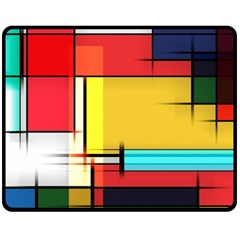 Multicolored Retro Abstraction%2 Fleece Blanket (medium) by nateshop