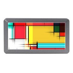 Multicolored Retro Abstraction, Lines Retro Background, Multicolored Mosaic Memory Card Reader (mini) by nateshop