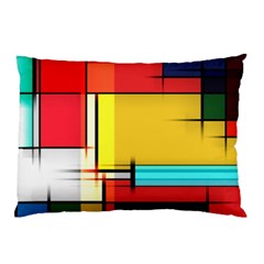 Multicolored Retro Abstraction, Lines Retro Background, Multicolored Mosaic Pillow Case (two Sides) by nateshop