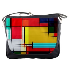 Multicolored Retro Abstraction, Lines Retro Background, Multicolored Mosaic Messenger Bag by nateshop