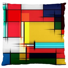 Multicolored Retro Abstraction, Lines Retro Background, Multicolored Mosaic Large Cushion Case (one Side) by nateshop