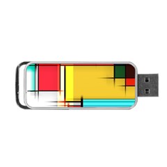 Multicolored Retro Abstraction, Lines Retro Background, Multicolored Mosaic Portable Usb Flash (one Side) by nateshop